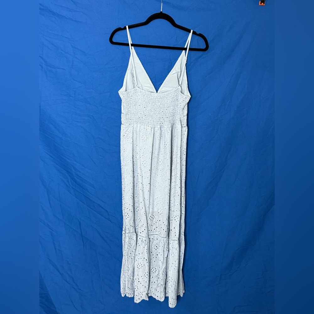 Baby Blue Eyelet Midi Dress
